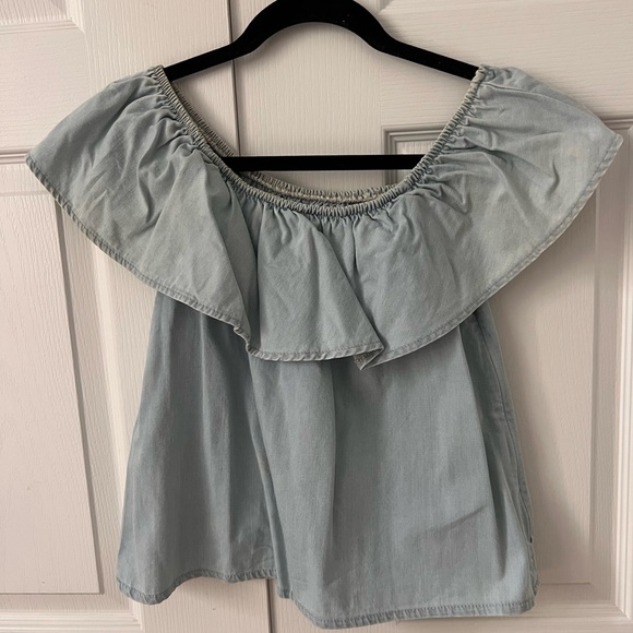 Off the shoulder denim top - Picture 2 of 2